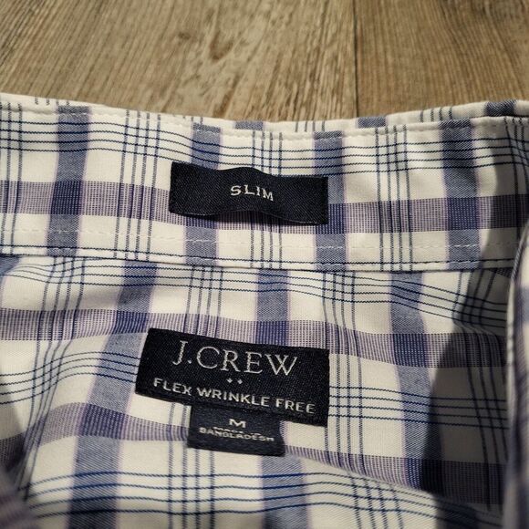 J.Crew Slim Wrinkle Free Flex Fit Plaid Button Up Shirt Mens Size Medium - Picture 4 of 8
